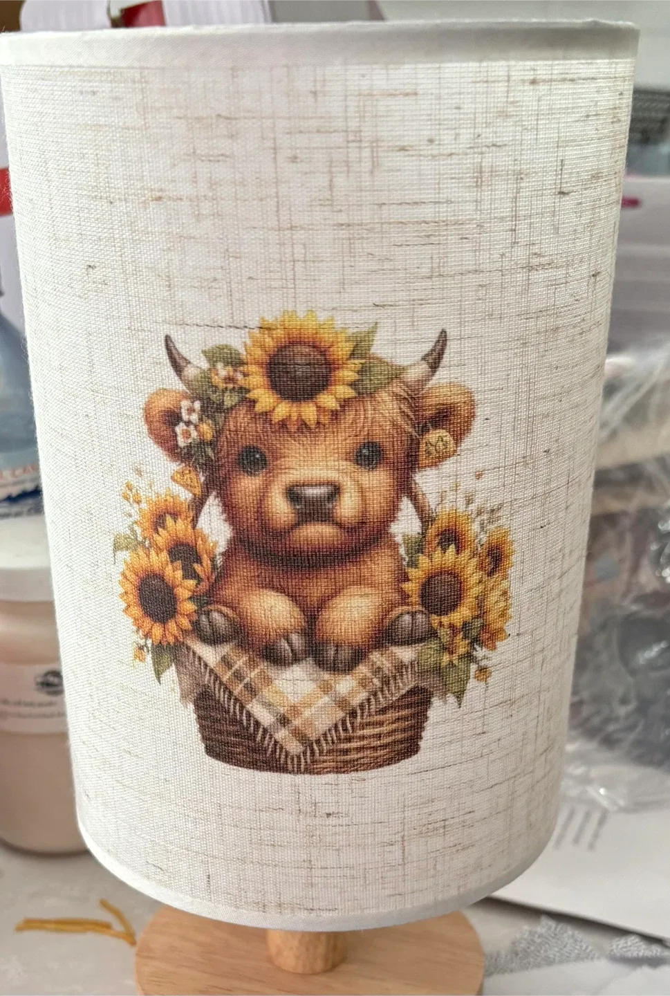 Cow and Sunflower Accent Lamp