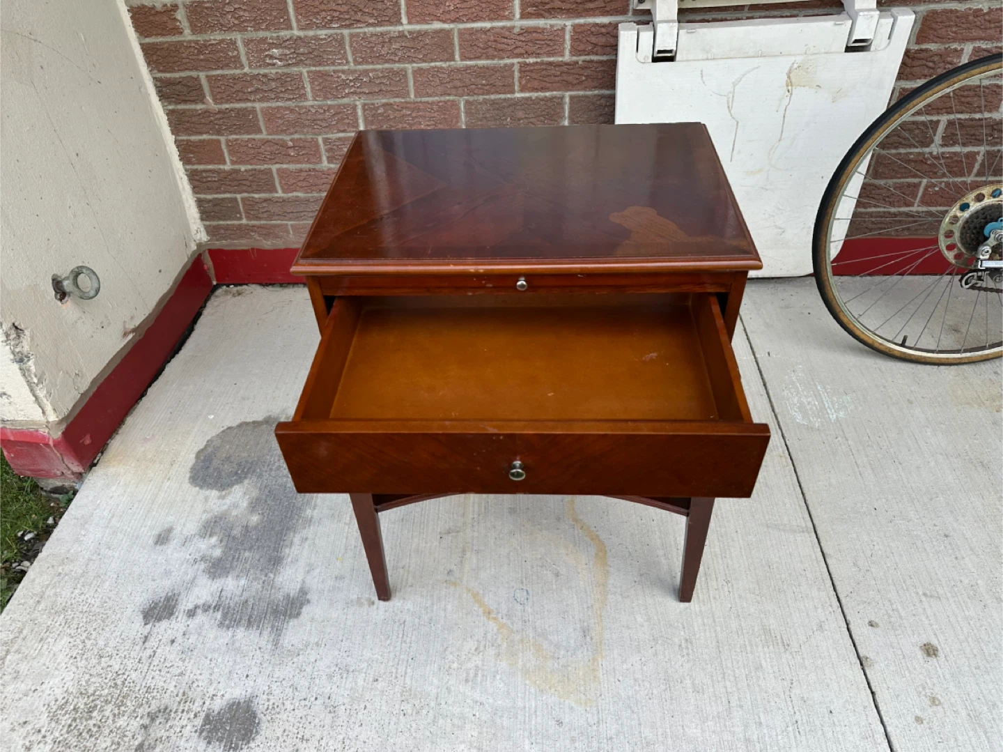 Vintage Mahogany Side Table with Drawer - photo 4