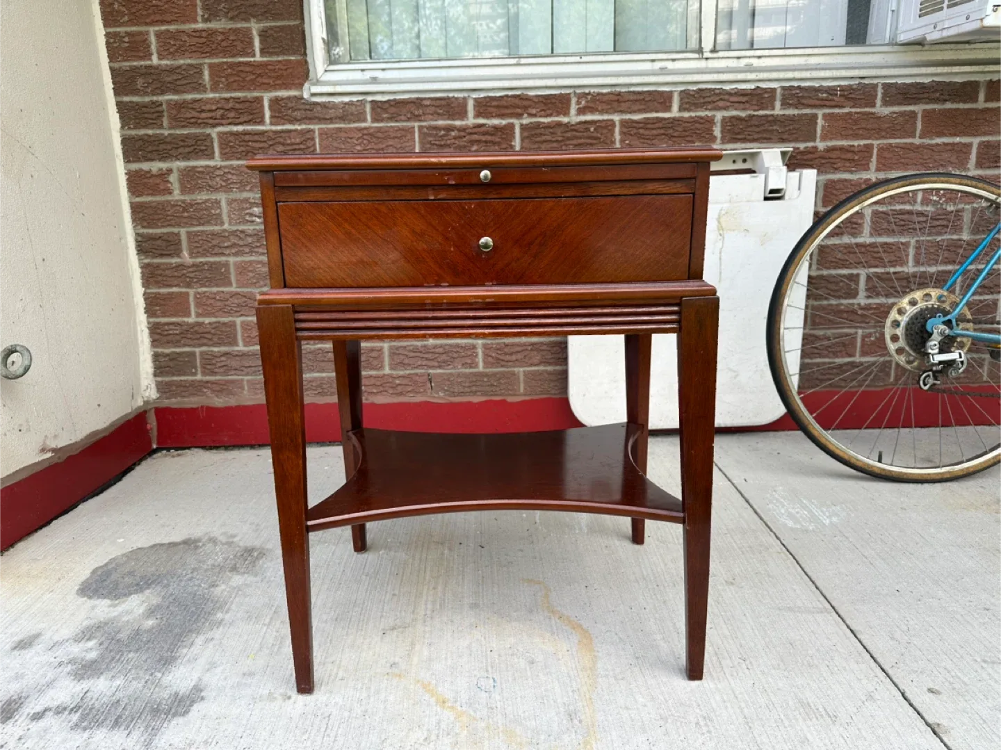 Vintage Mahogany Side Table with Drawer