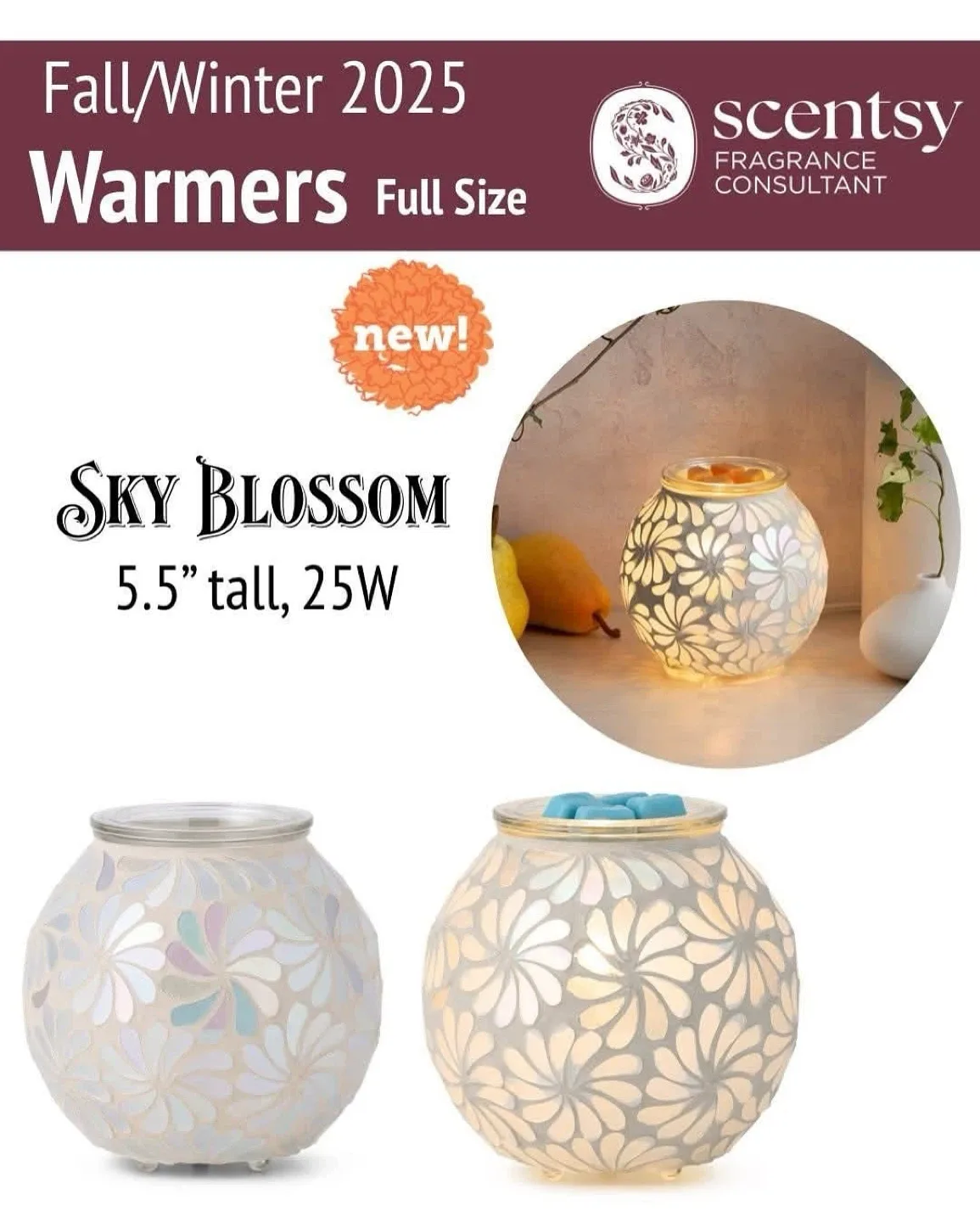 🚨NEW🚨Scentsy Sky Blossom Warmer! thumbnail