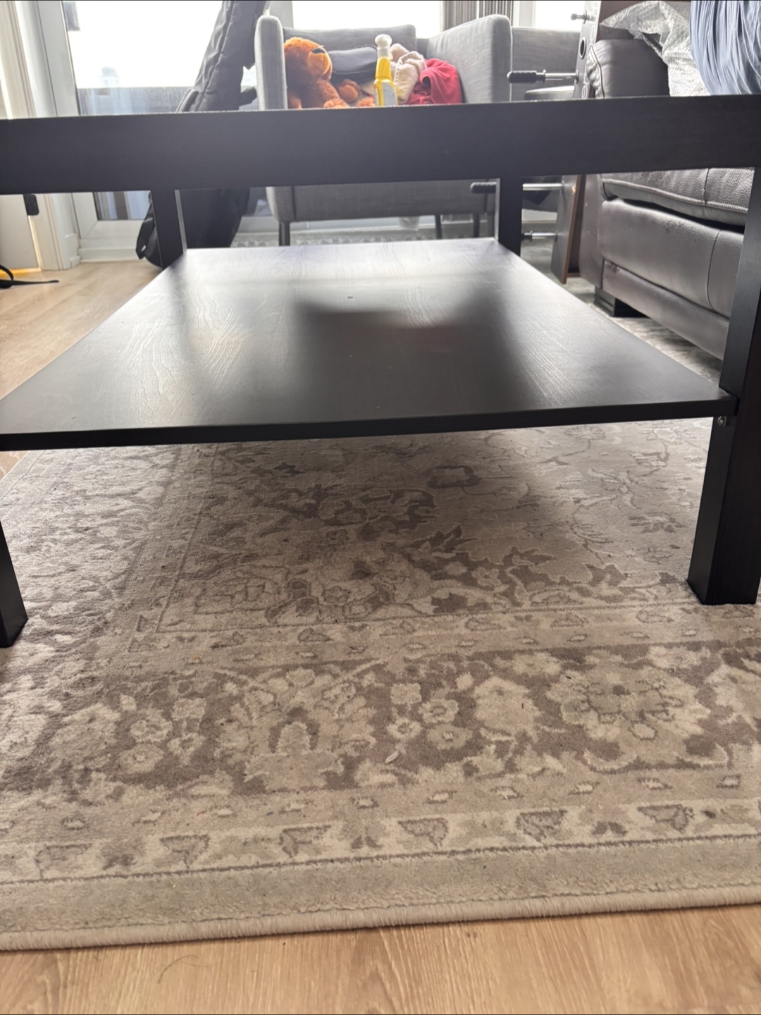 Dark Brown Coffee Table with Shelf - photo 3