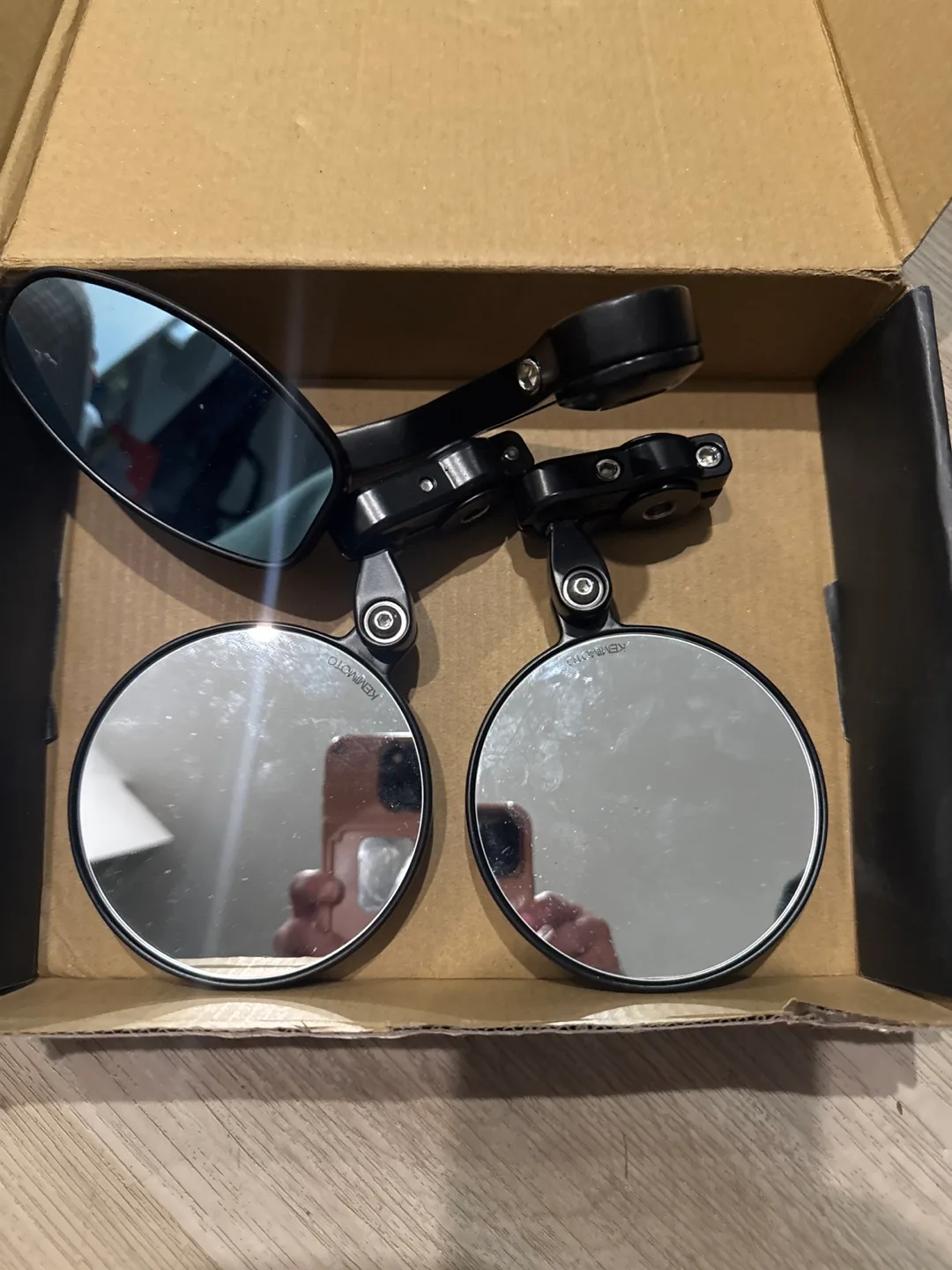 KEMIMOTO Motorcycle Bar End Mirrors - New in Box! thumbnail