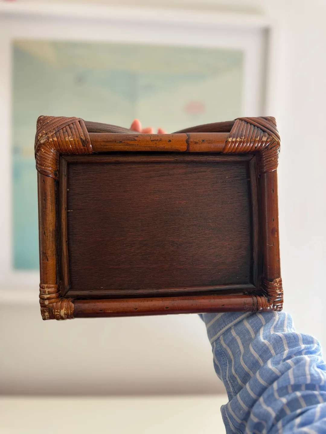 Vintage Rattan Vanity Mirror image indicator(7)