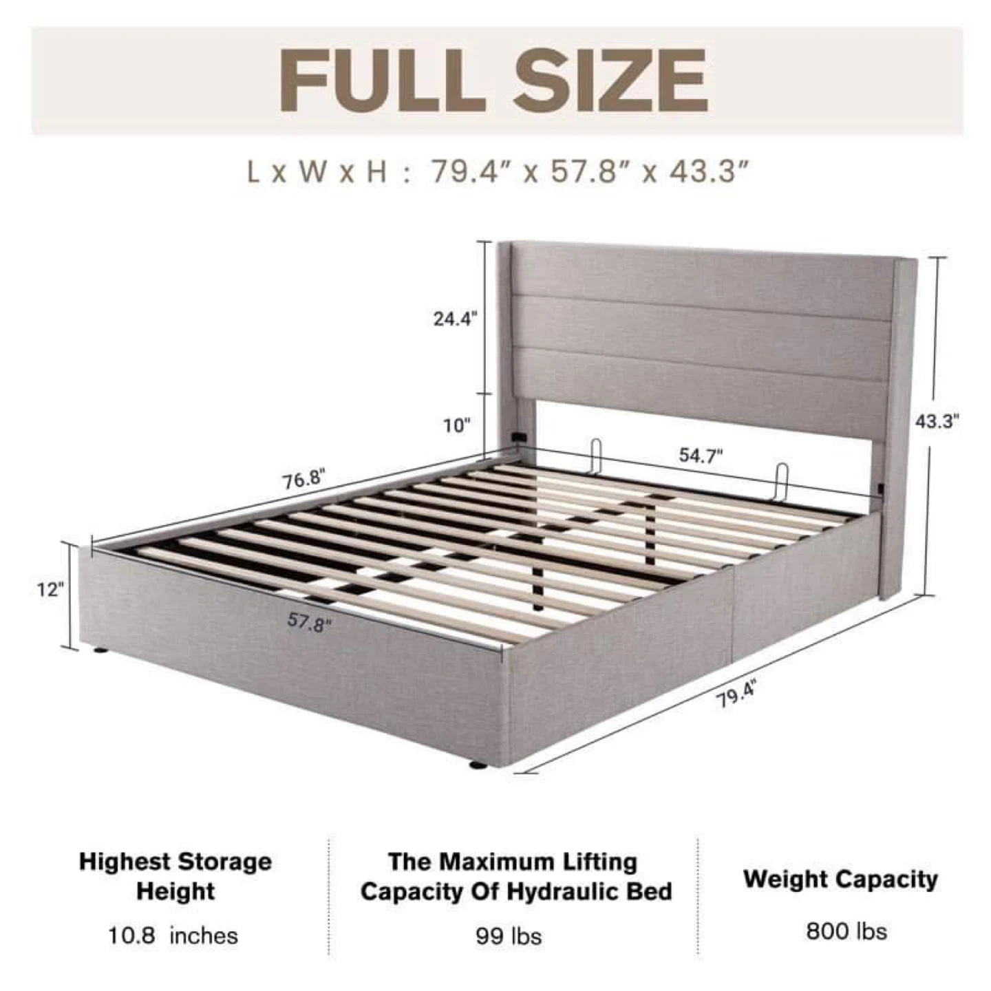 Hydraulic Lift Bedframe (Full Size) - photo 3