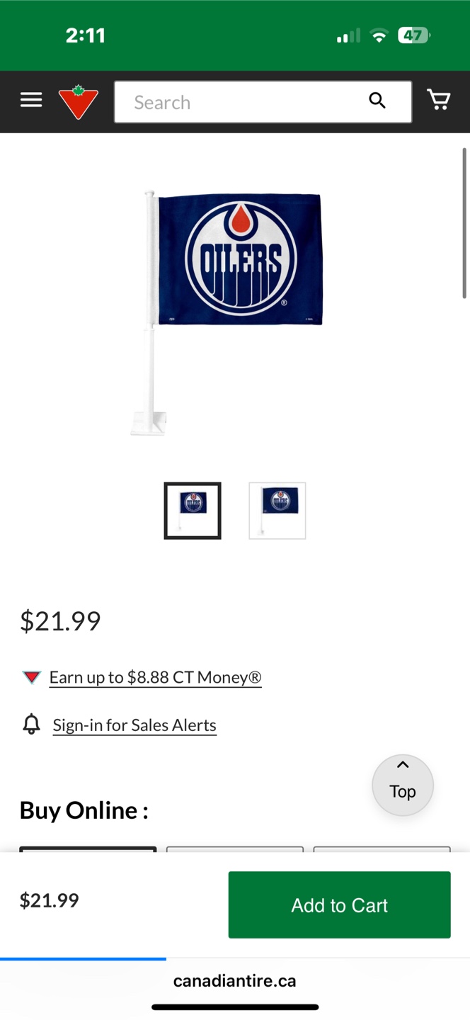 Edmonton Oilers Car Flag