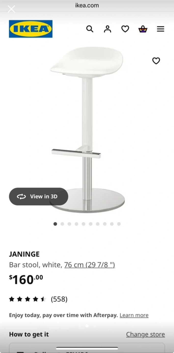 IKEA Janinge light grey Bar Stools (Set of 2) - photo 3