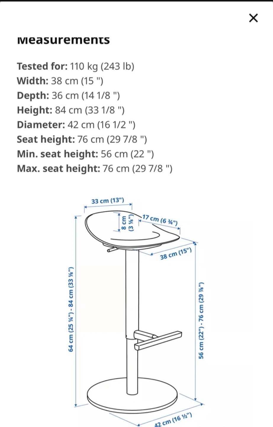 IKEA Janinge light grey Bar Stools (Set of 2) - photo 2