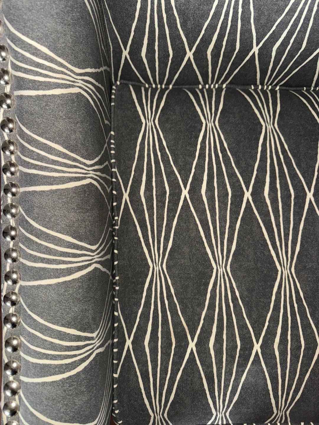 Patterned Accent Chair - Grey & White - photo 3