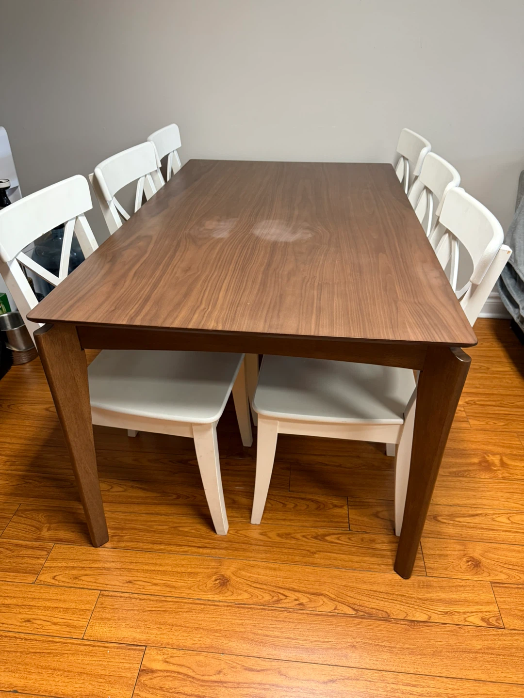 Dining Table with 6 White Chairs 59 1/2 x35 1/2 - photo 4