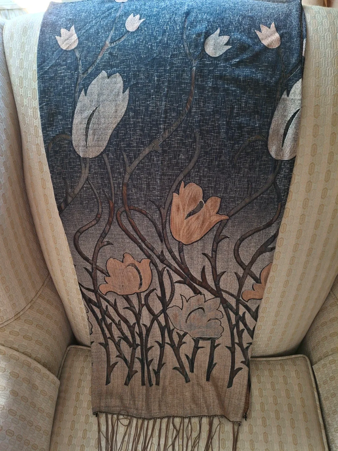 Beautiful Fall floral scarf thumbnail