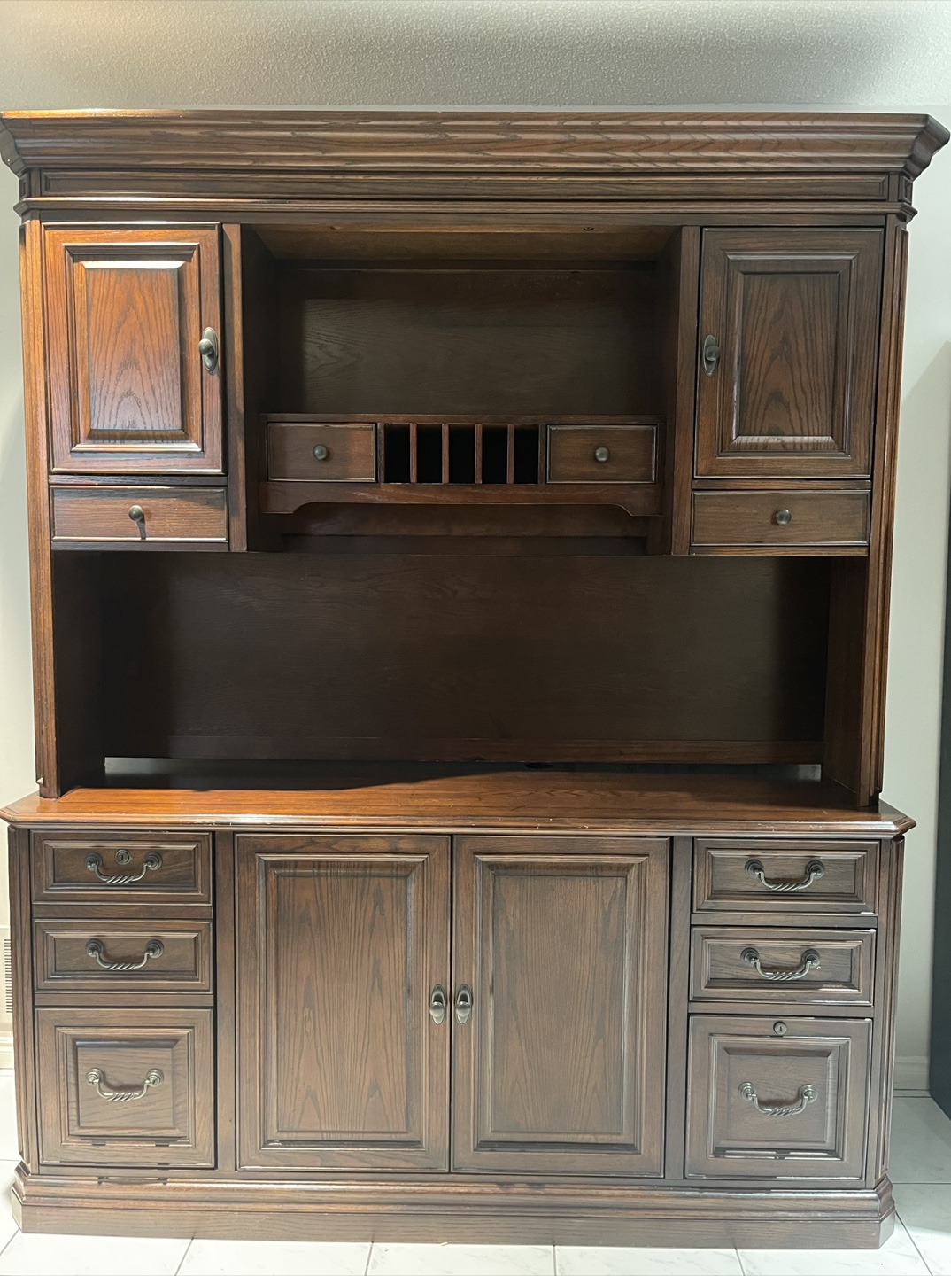Solid Wood Hutch / Storage Cabinet – Excellent Condition