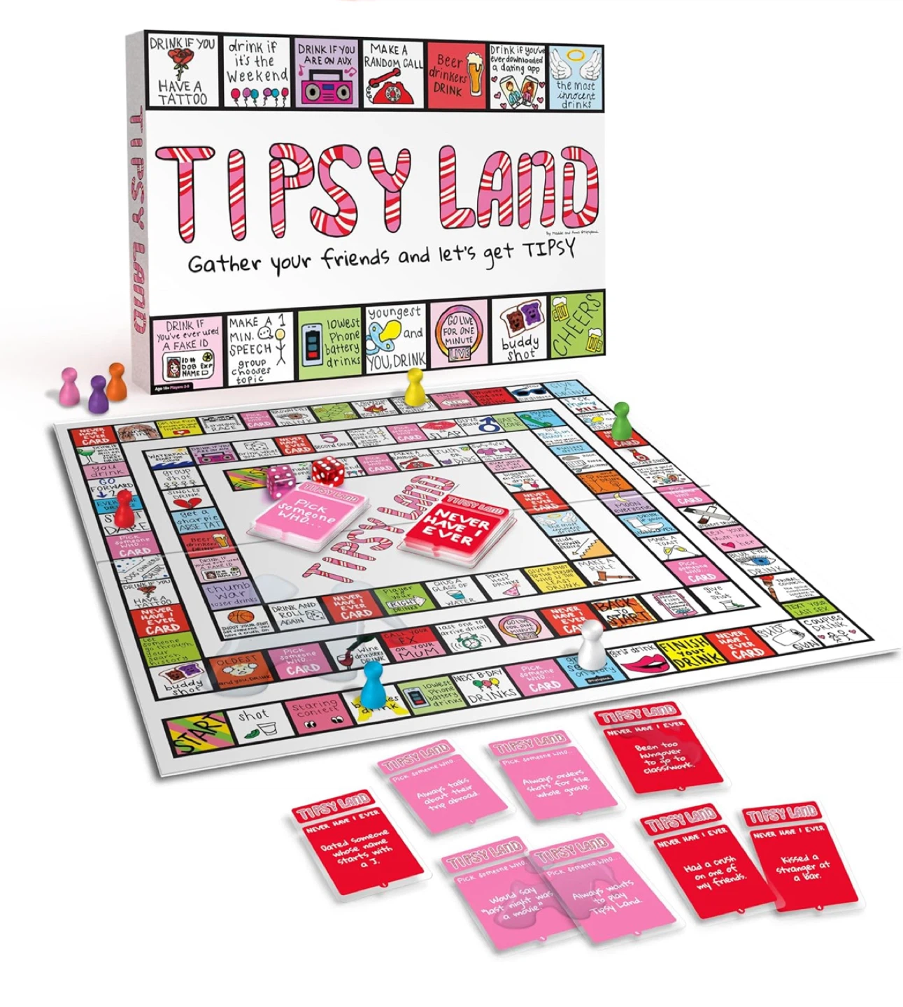 Tipsy Land Drinking Board Game