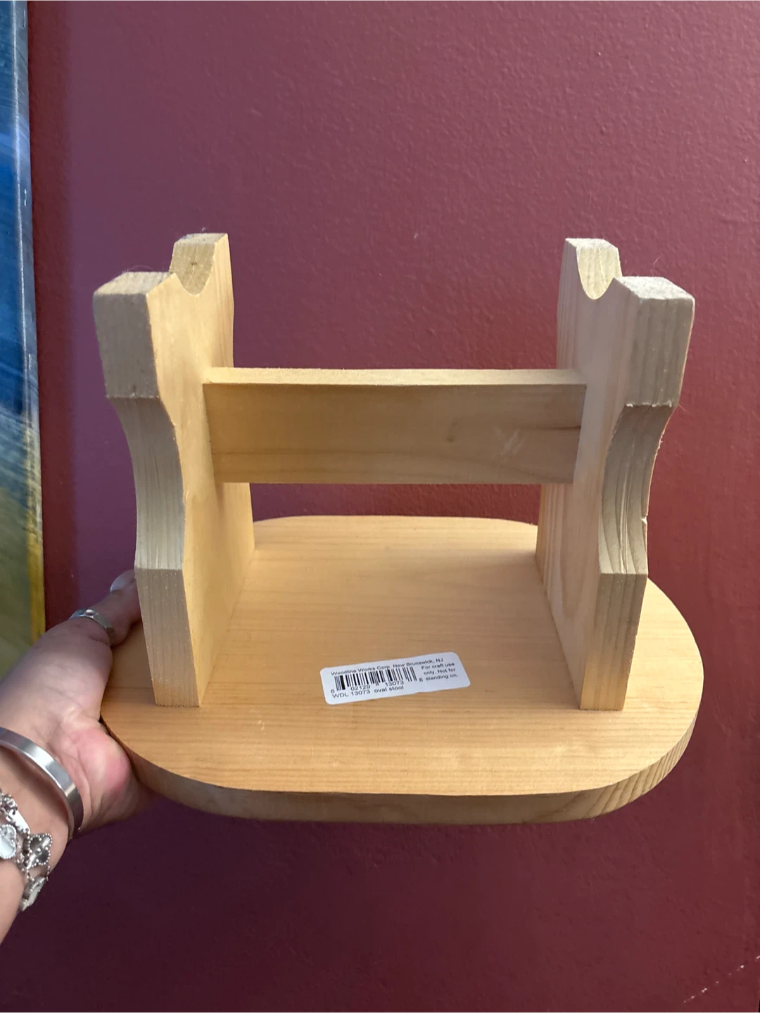 🥕 wooden Oval Stool - photo 4