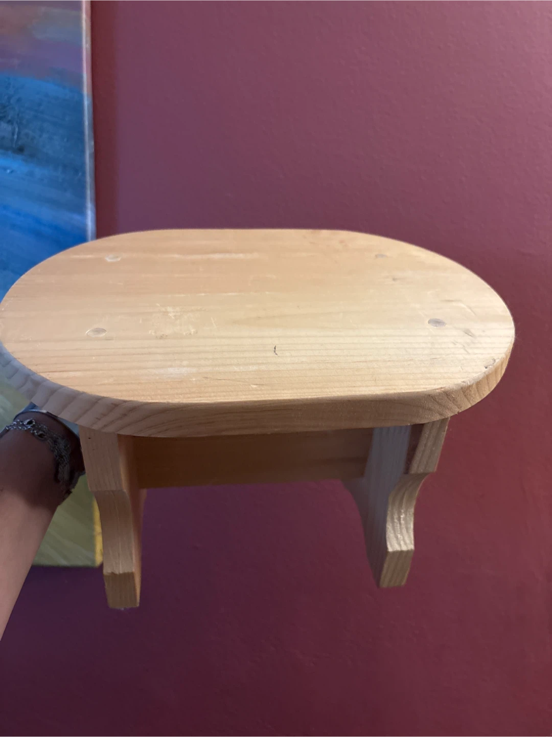 🥕 wooden Oval Stool - photo 2