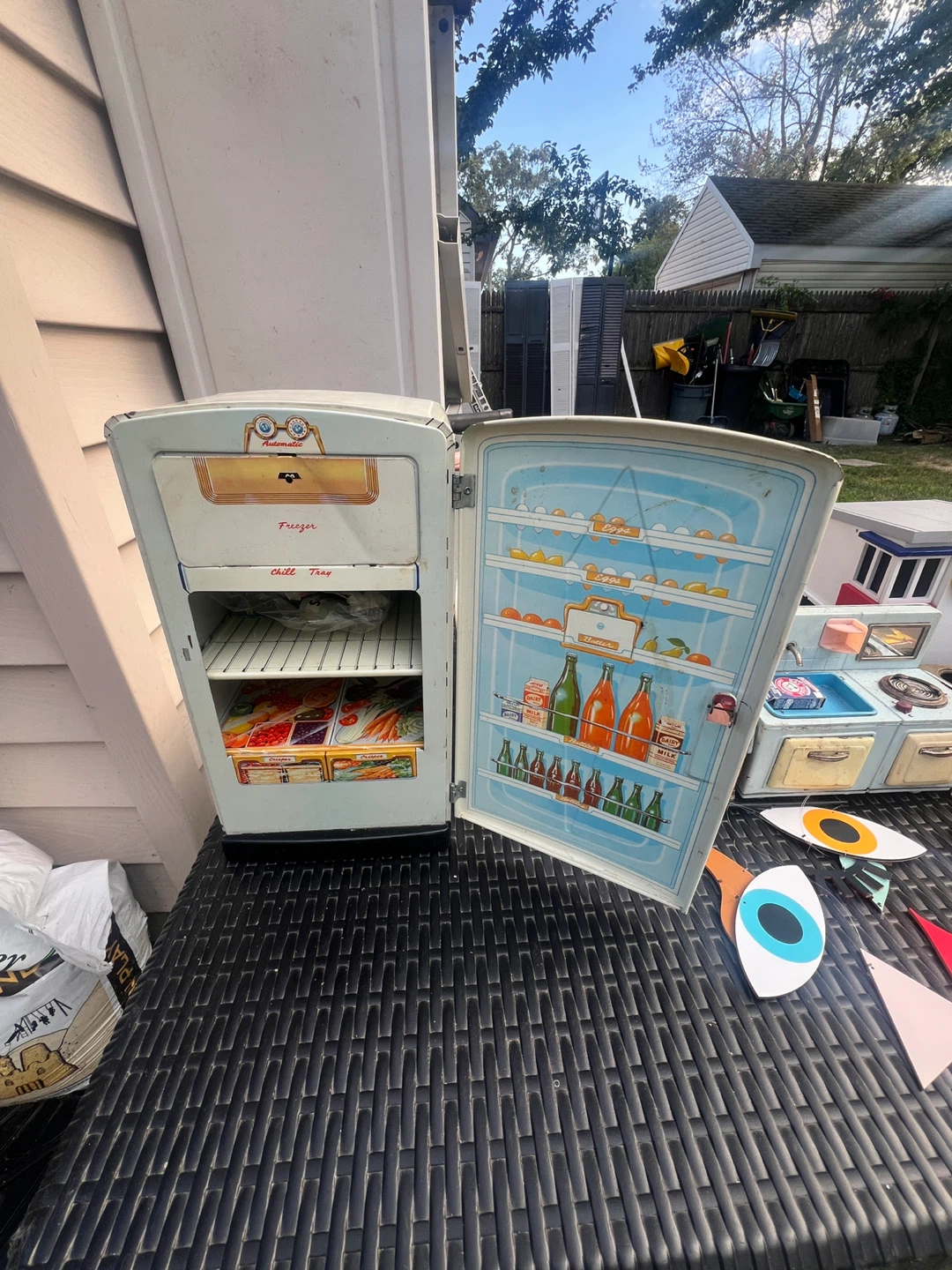 Vintage Mix Toy lot for  Tin Toy Kitchen Set & More