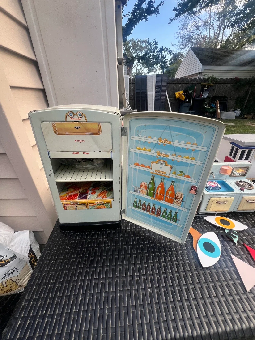 Vintage Mix Toy lot for  Tin Toy Kitchen Set & More thumbnail