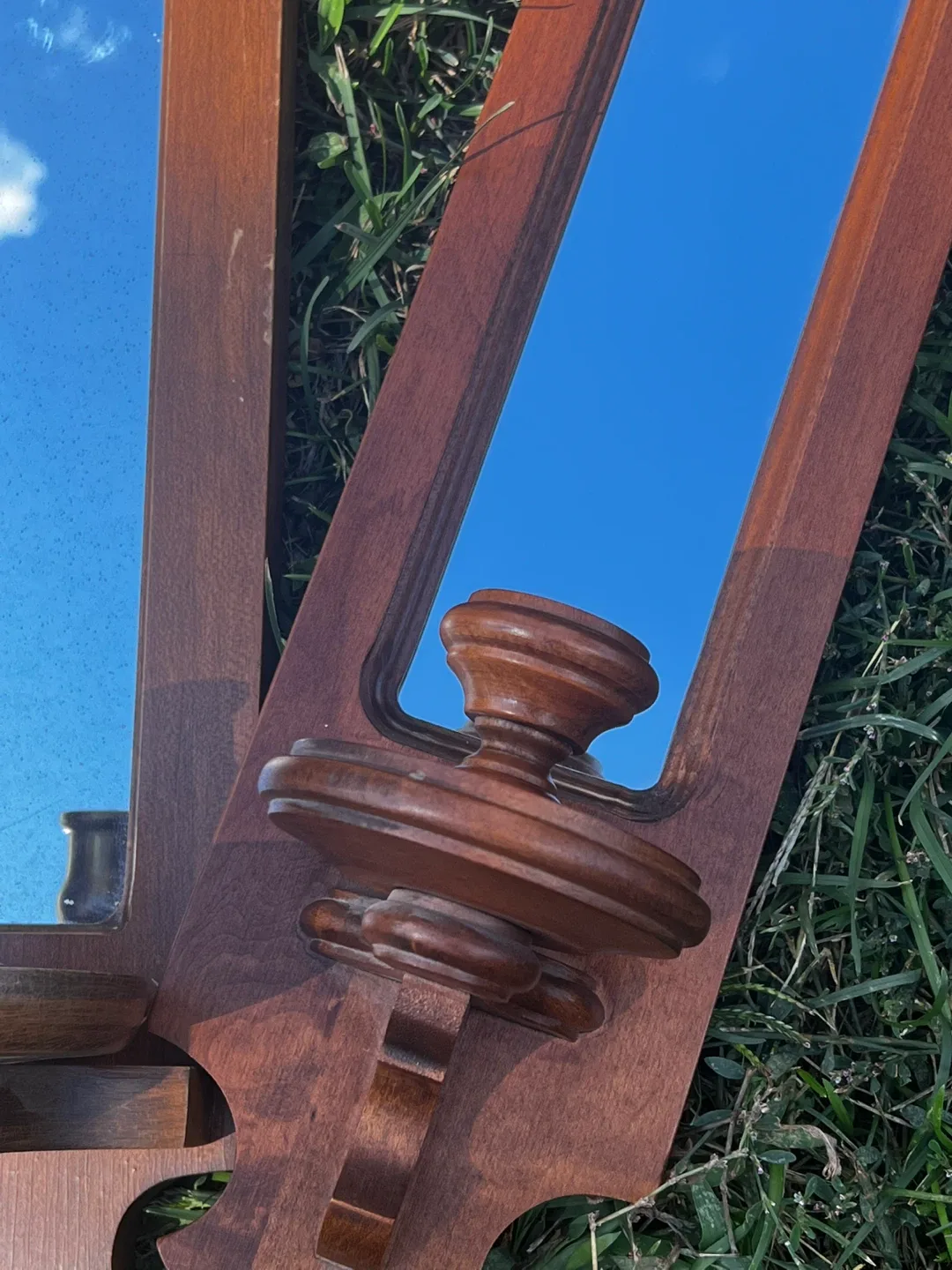 Vintage Wooden Mirror Candle Holders image indicator(3)