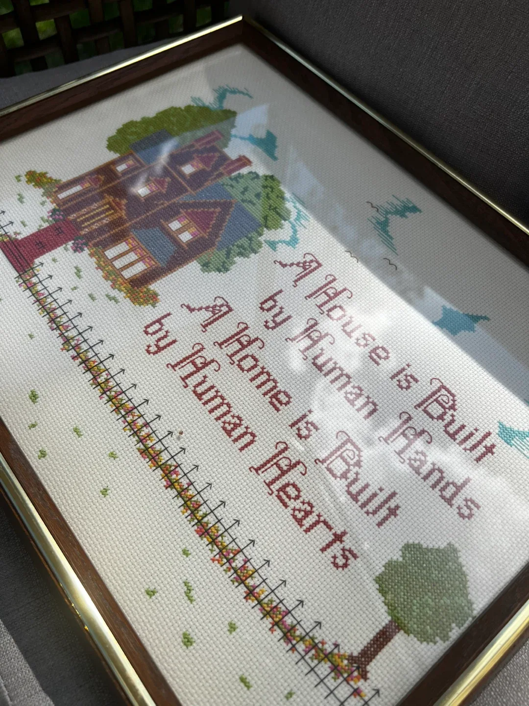 Framed Cross-Stitch House Art image indicator(2)