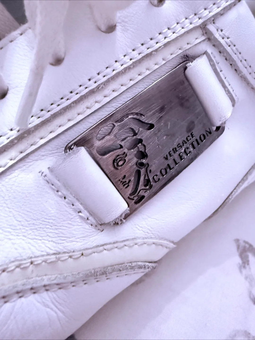 Versace Collection White Leather Sneakers image indicator(3)