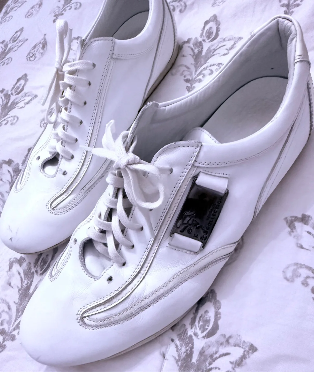 Versace Collection White Leather Sneakers thumbnail