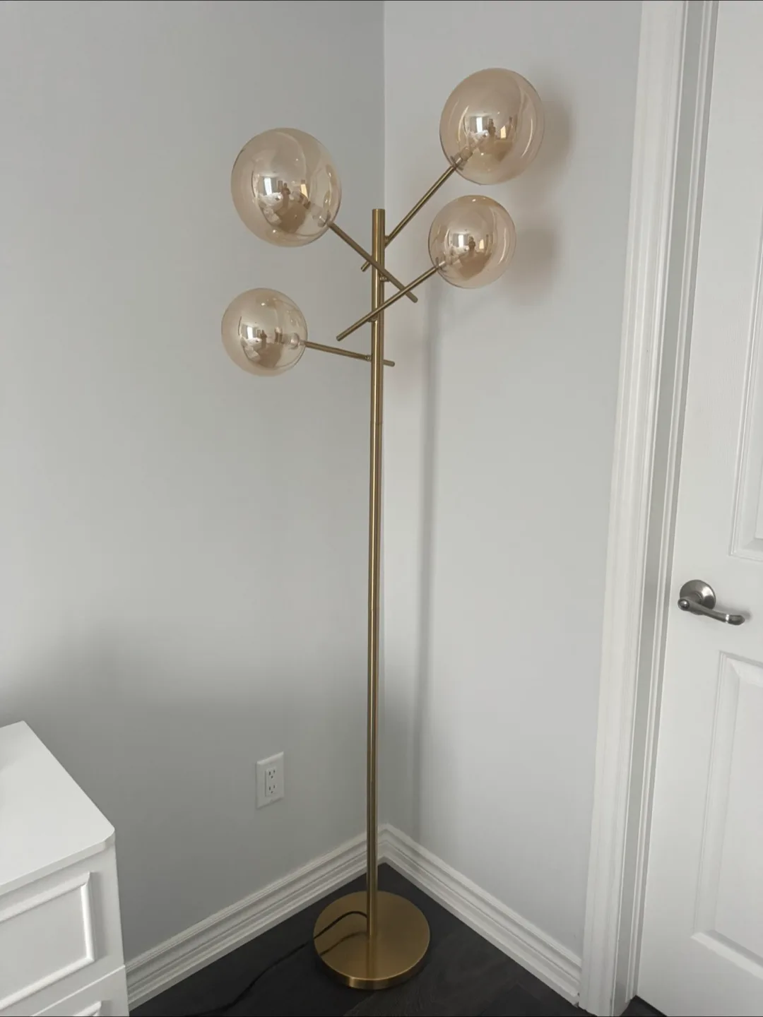Gold Finish 4-Light Sphere Floor Lamp