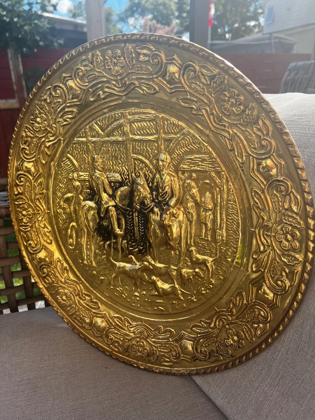 Vintage Brass Decorative Plate - photo 2