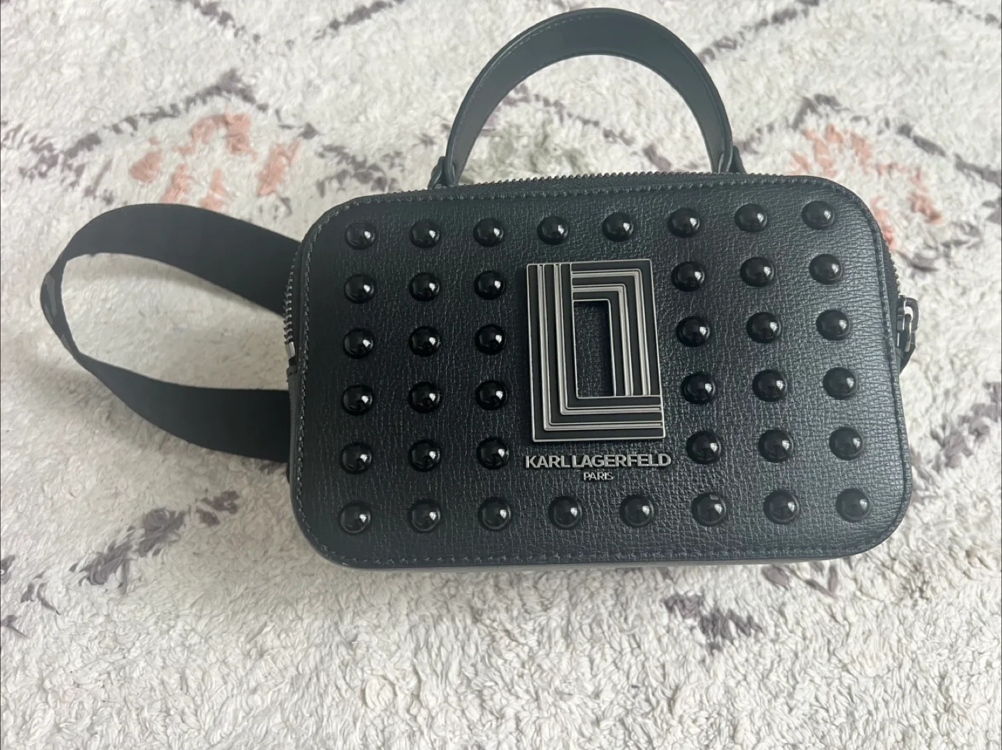 Karl Lagerfeld Paris Black Studded Camera Bag image indicator(2)