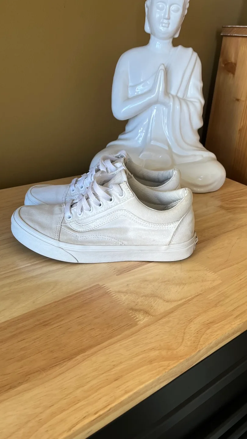 Vans Old Skool White Sneakers - US Women's 7 thumbnail