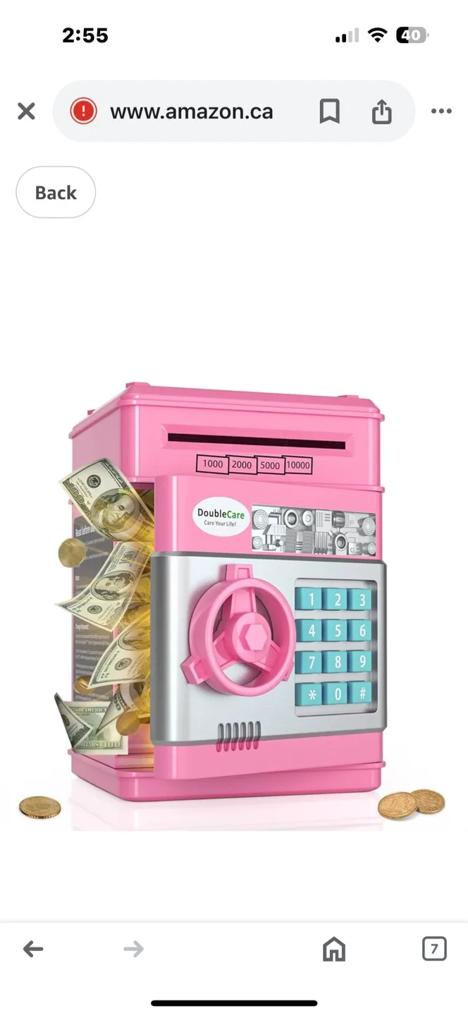 DoubleCare Electronic Piggy Bank - Rose Pink 🥕 thumbnail