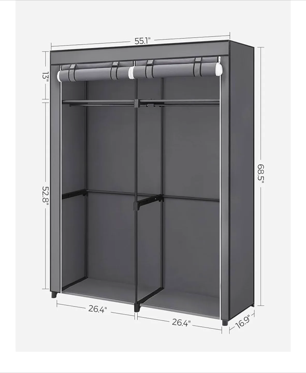 Portable Closet Organizer - Gray image indicator(2)