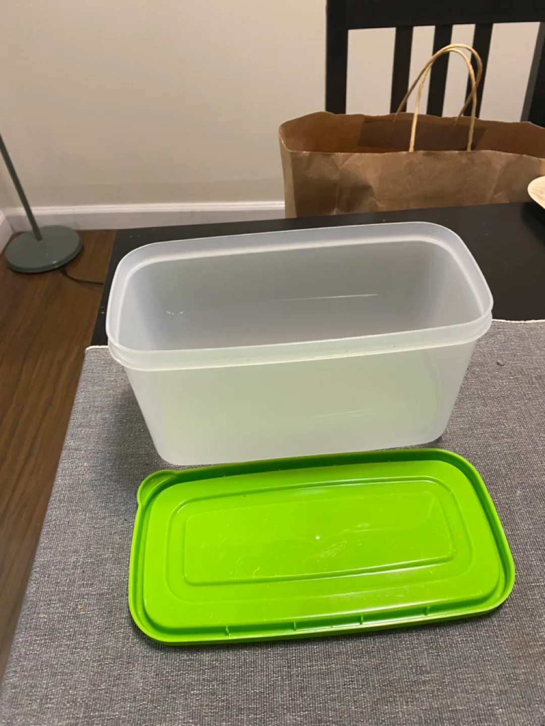 Plastic Food Container with Green Lid thumbnail