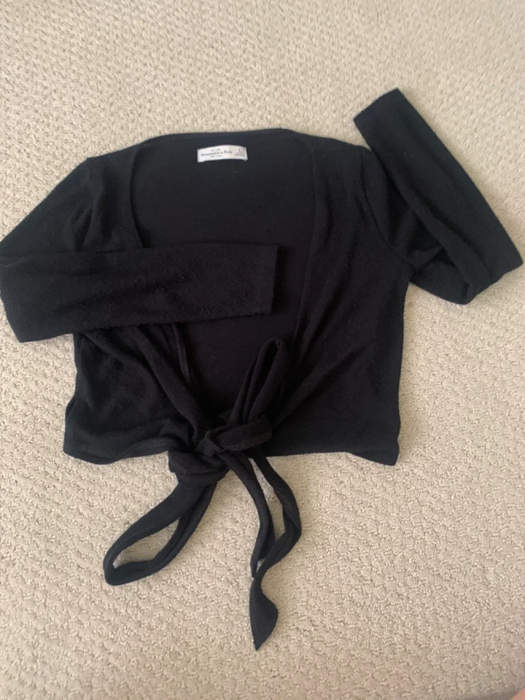 Abercrombie & Fitch Black Tie-Front Cardigan - Size S image indicator(2)