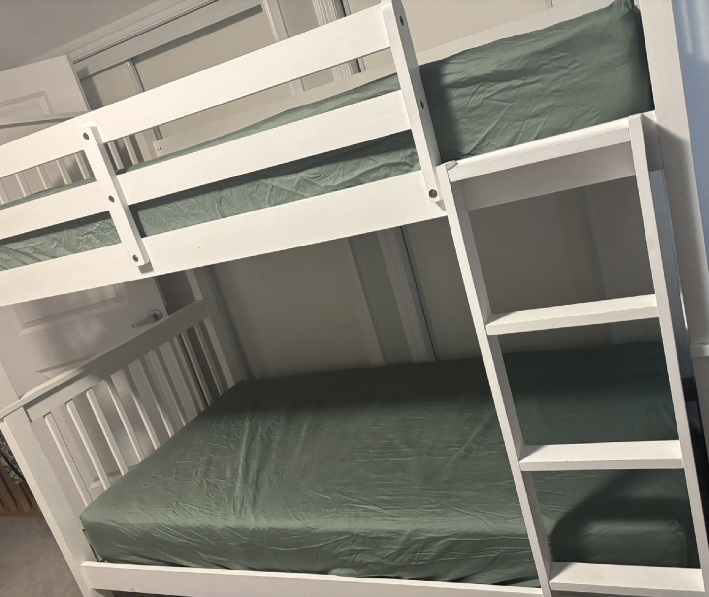 White Wooden Bunk Bed Frame