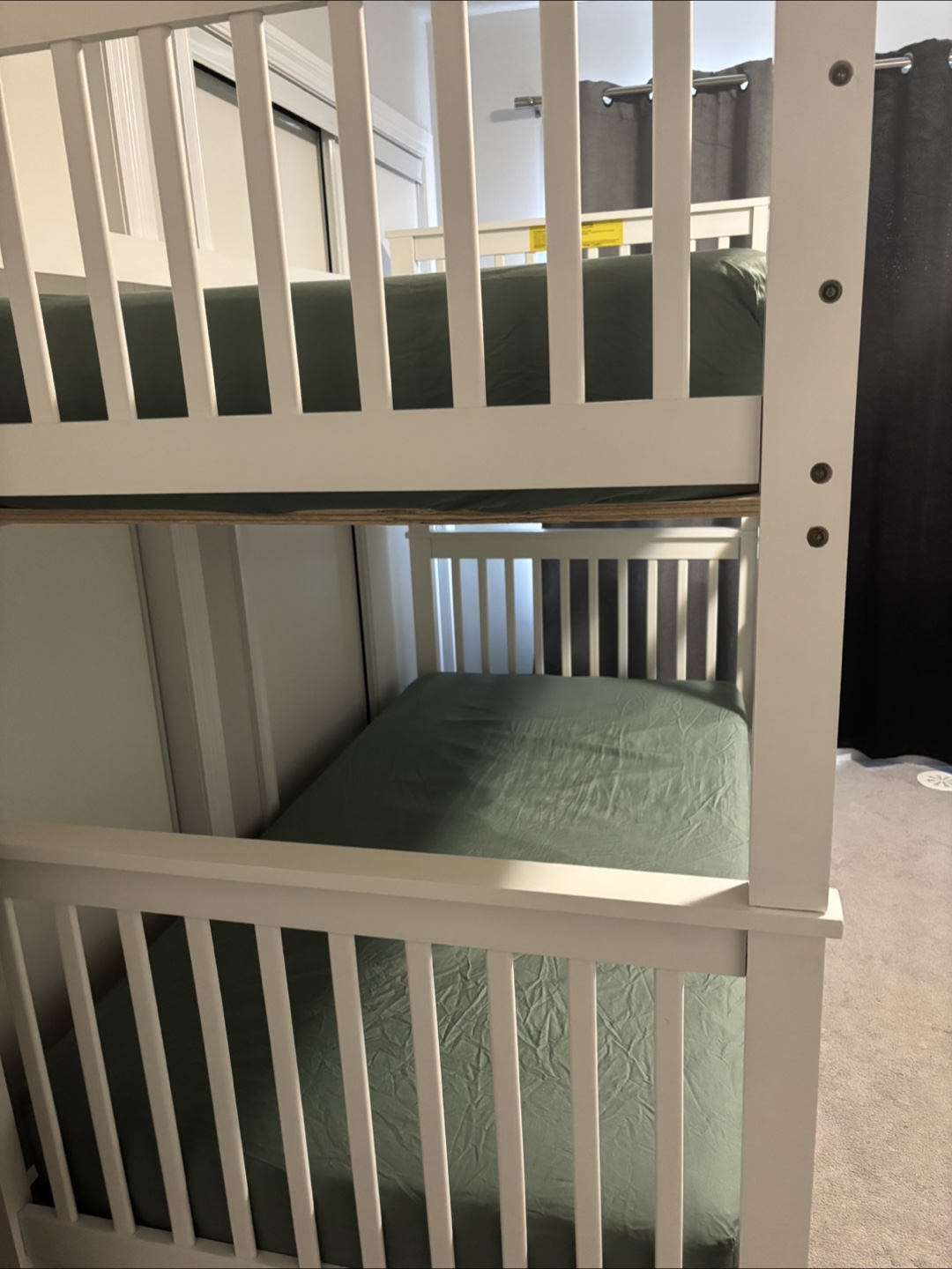 White Wooden Bunk Bed Frame - photo 2
