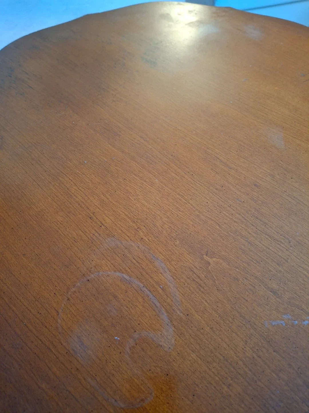 Antique round wood table image indicator(7)