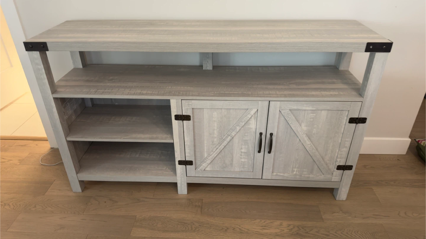 Marckson  Barn Door TV Stand - Grey Wash - photo 2