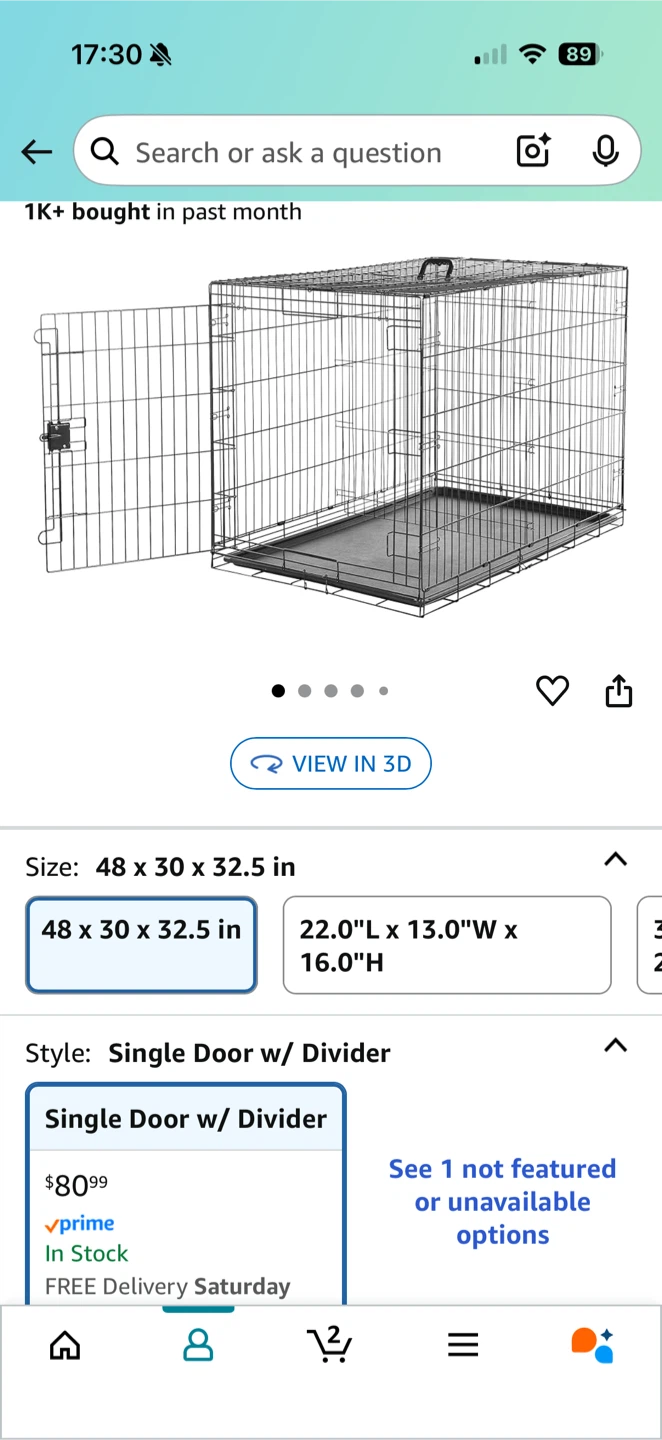 Dog Crate - 48 x 30 x 32.5 in
