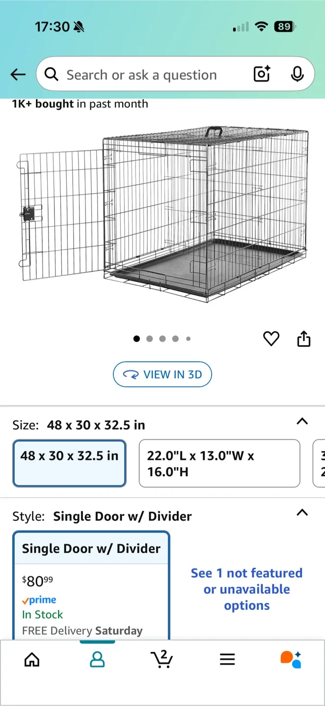 Dog Crate - 48 x 30 x 32.5 in thumbnail