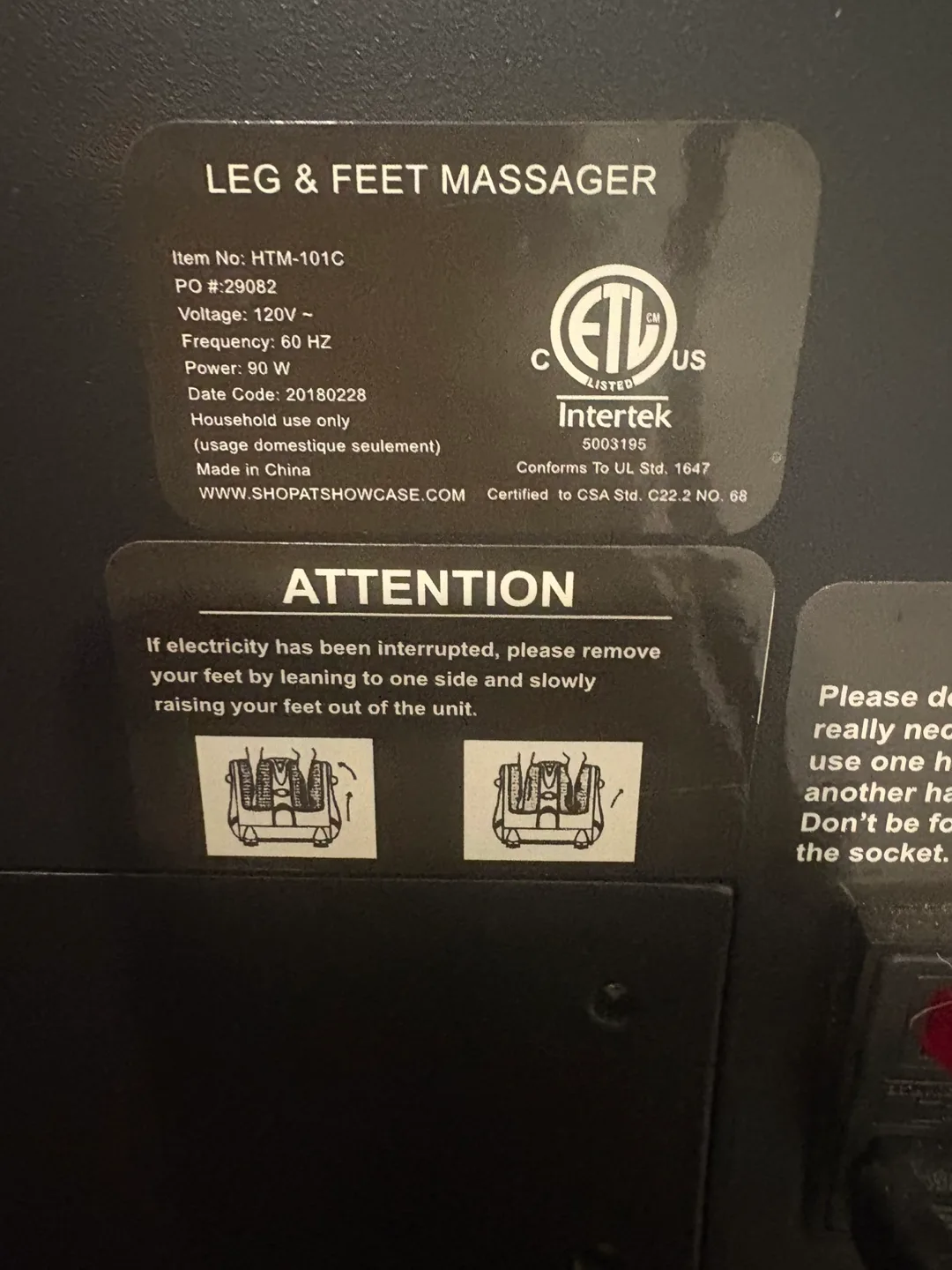 Dr. Ho's Leg & Feet Massager - HTM-101C image indicator(3)