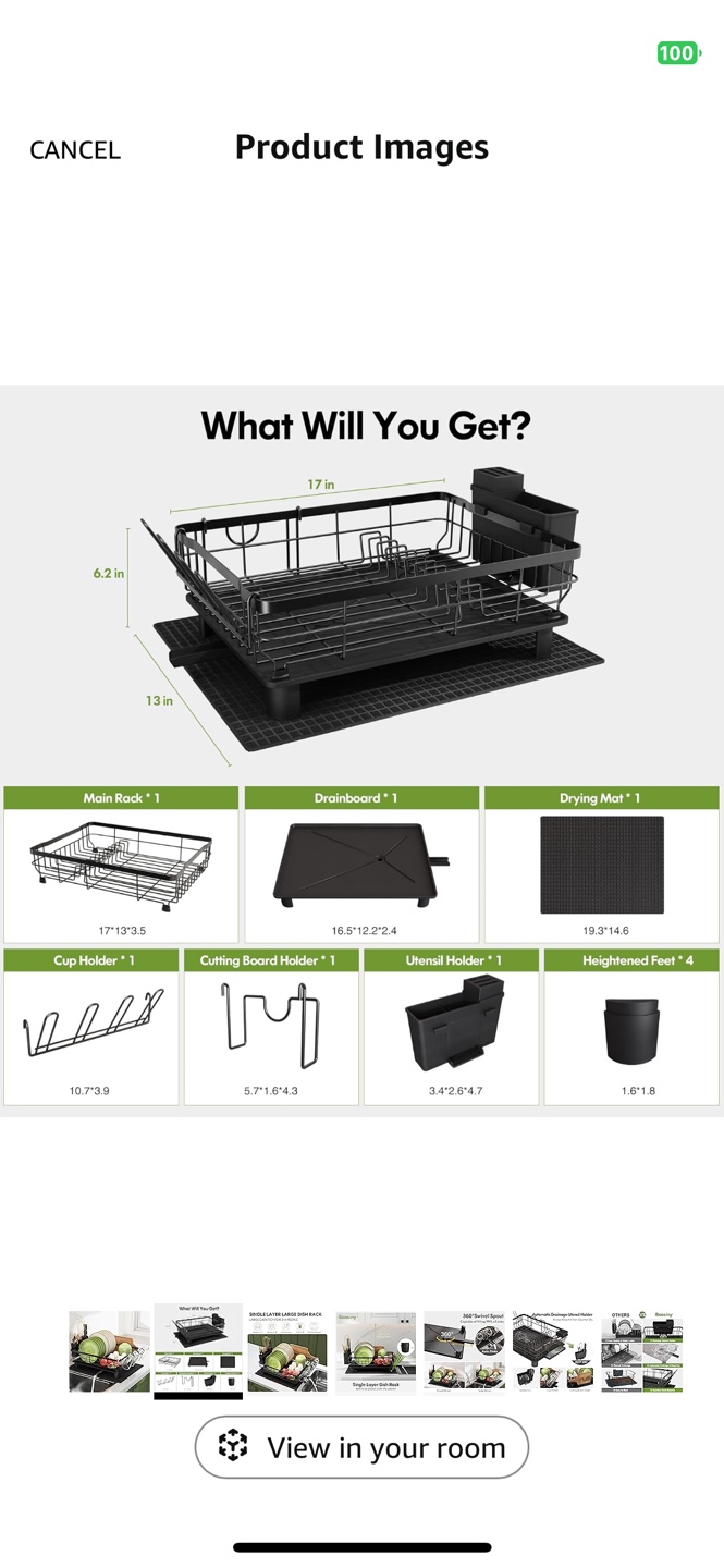 Dish Drying Rack with Drainboard