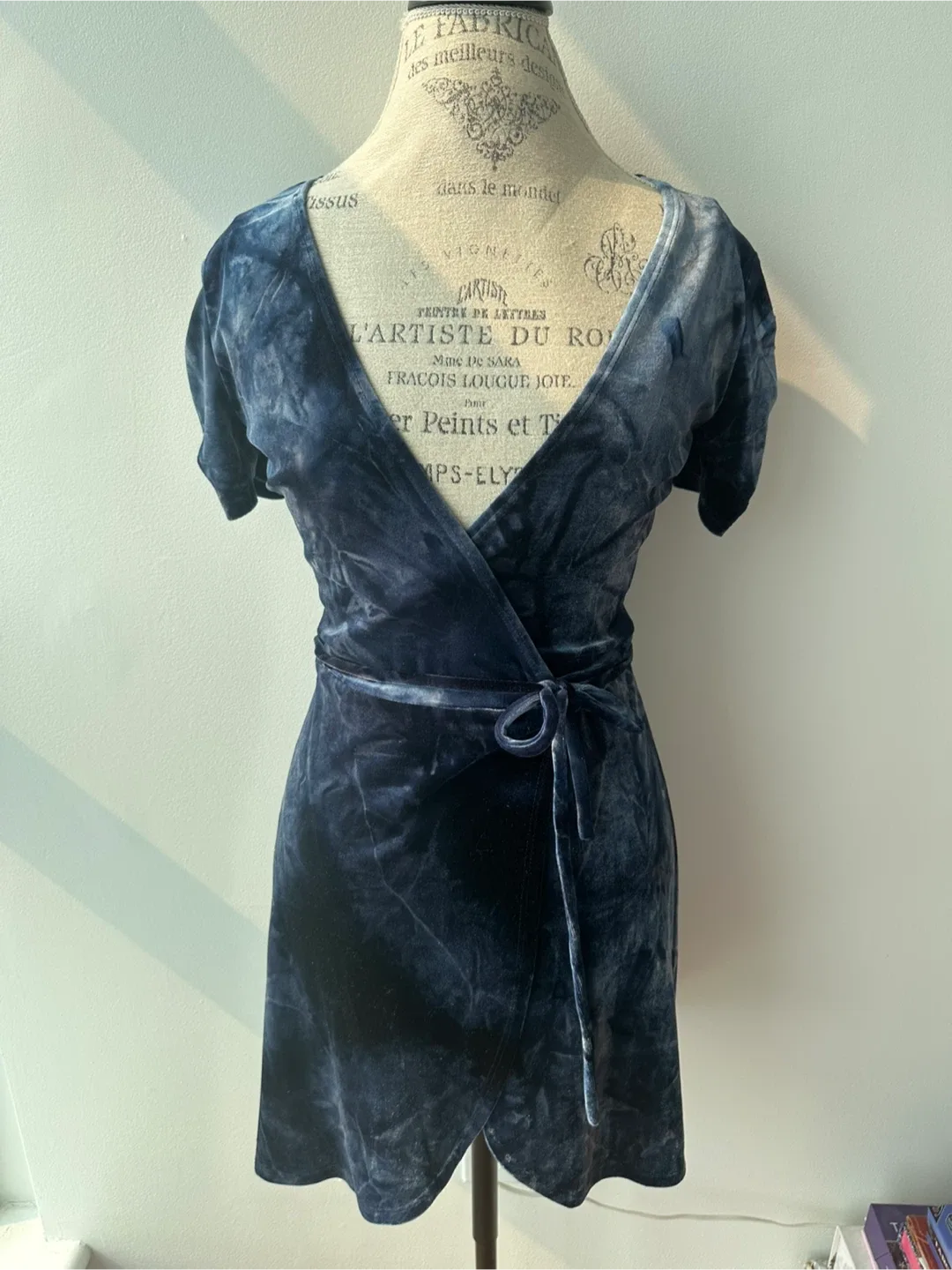 Blue Velvet Wrap Dress thumbnail