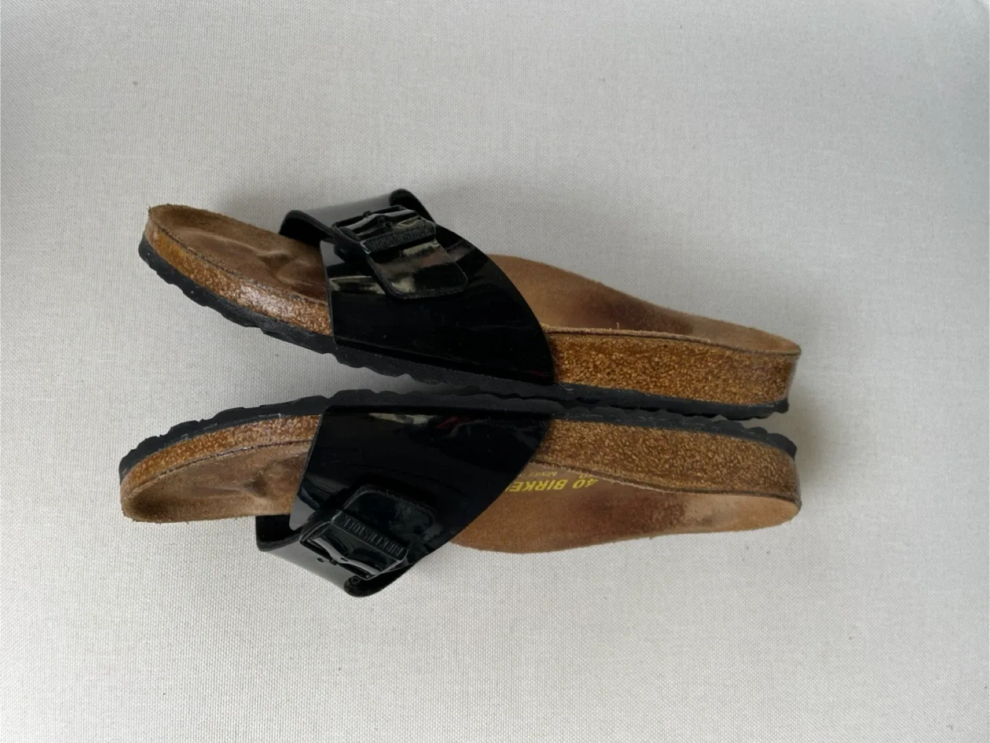 Birkenstock Germany Black Patent Leather Sandals Size 40 (US 9) image indicator(5)