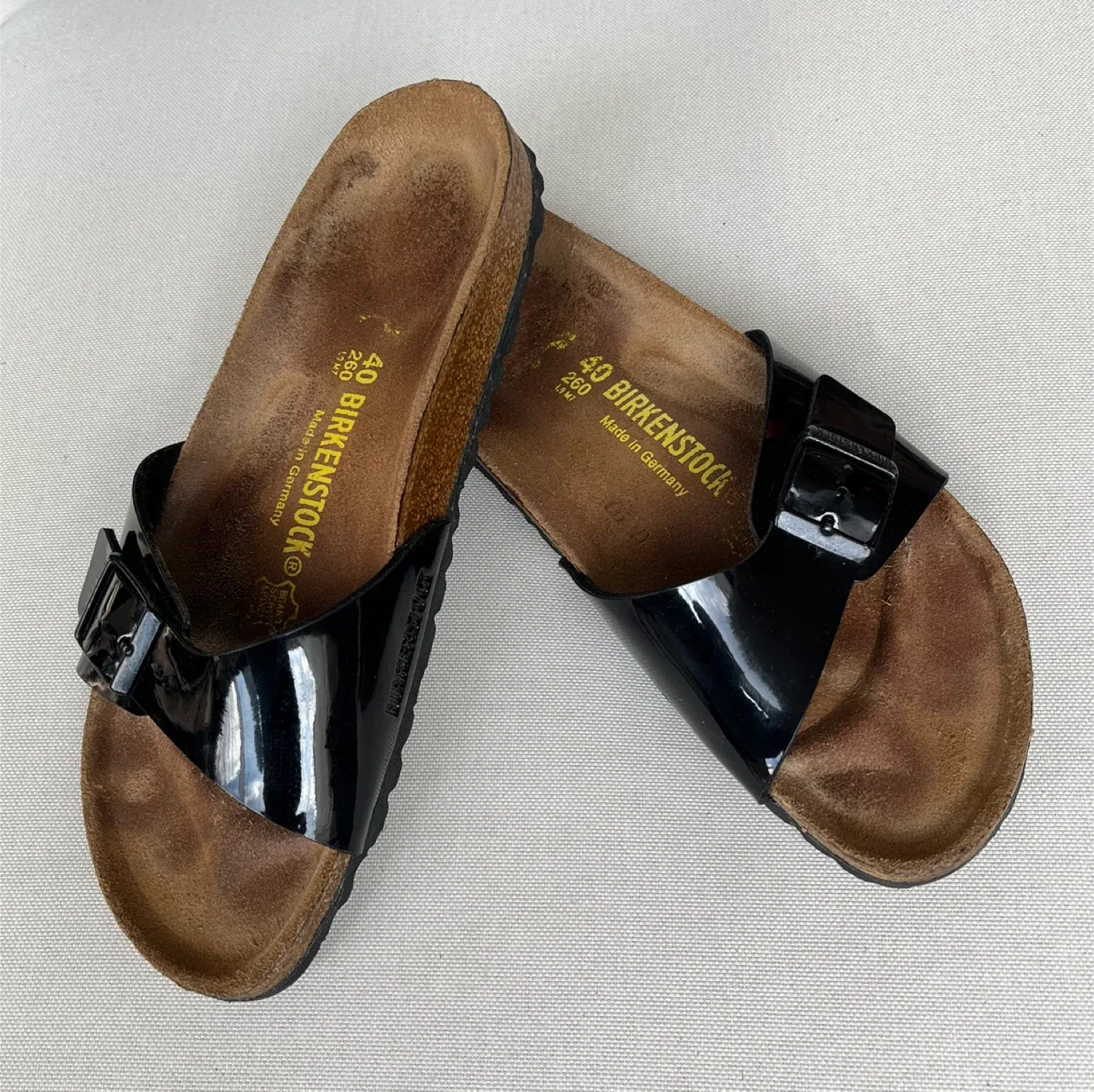 Birkenstock Germany Black Patent Leather Sandals Size 40 (US 9) thumbnail