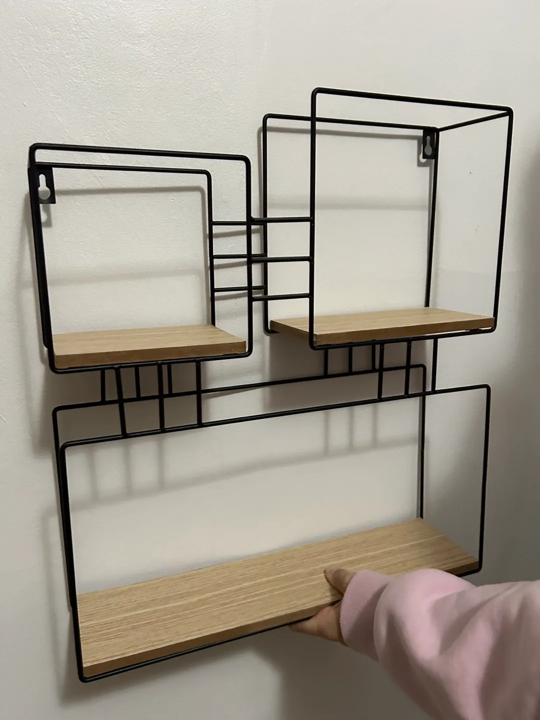 Umbra Black Metal & Wood Wall Shelf image indicator(2)