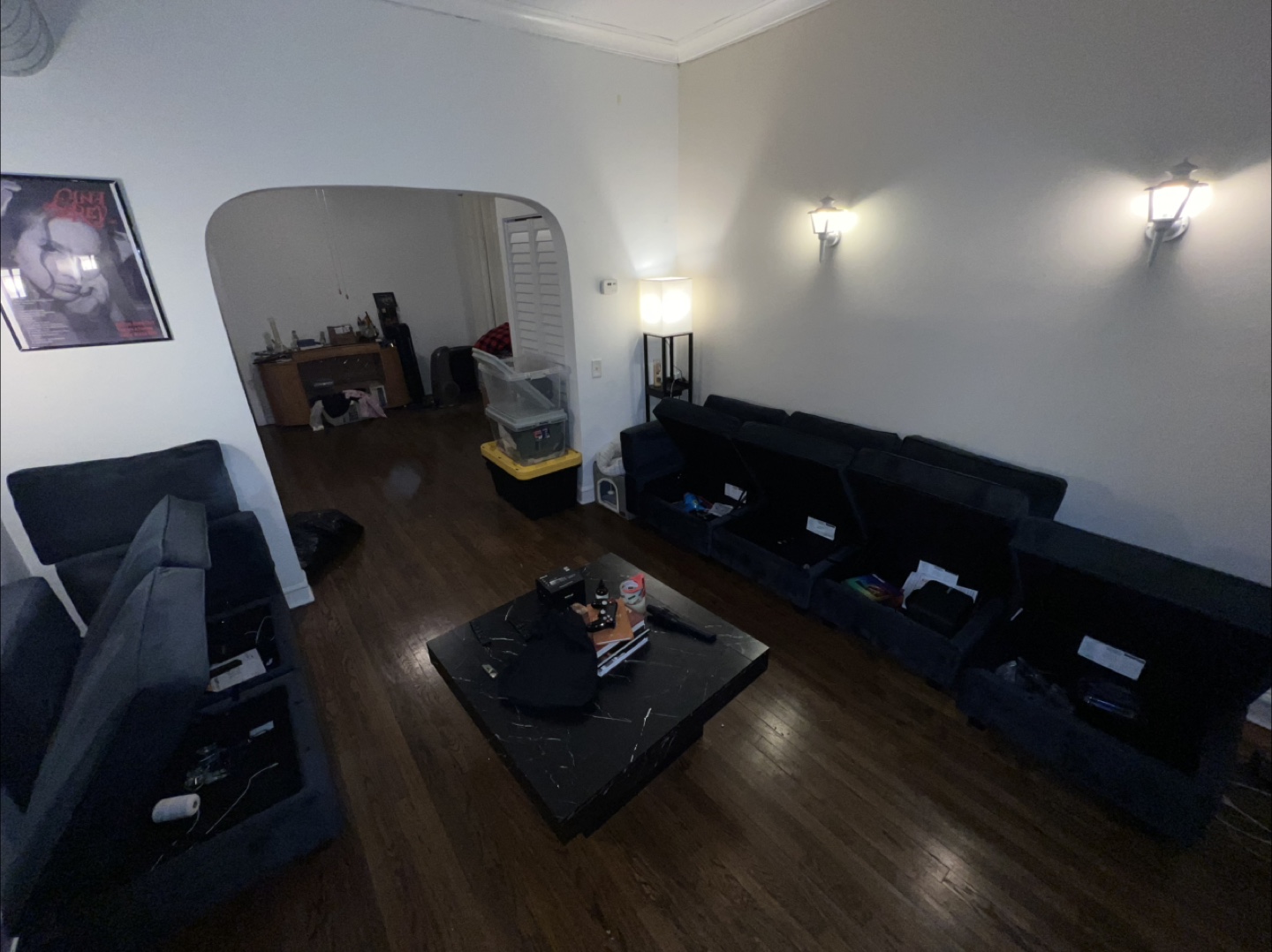 Blue Velvet module Sectional Sofa with Ottoman - photo 4