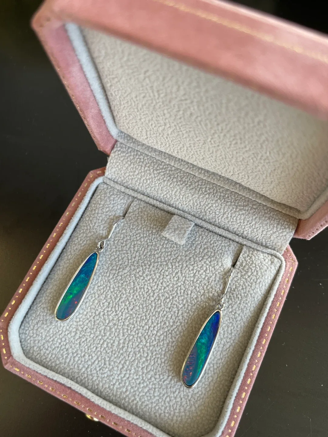 925 Silver Opal Drop Earrings thumbnail