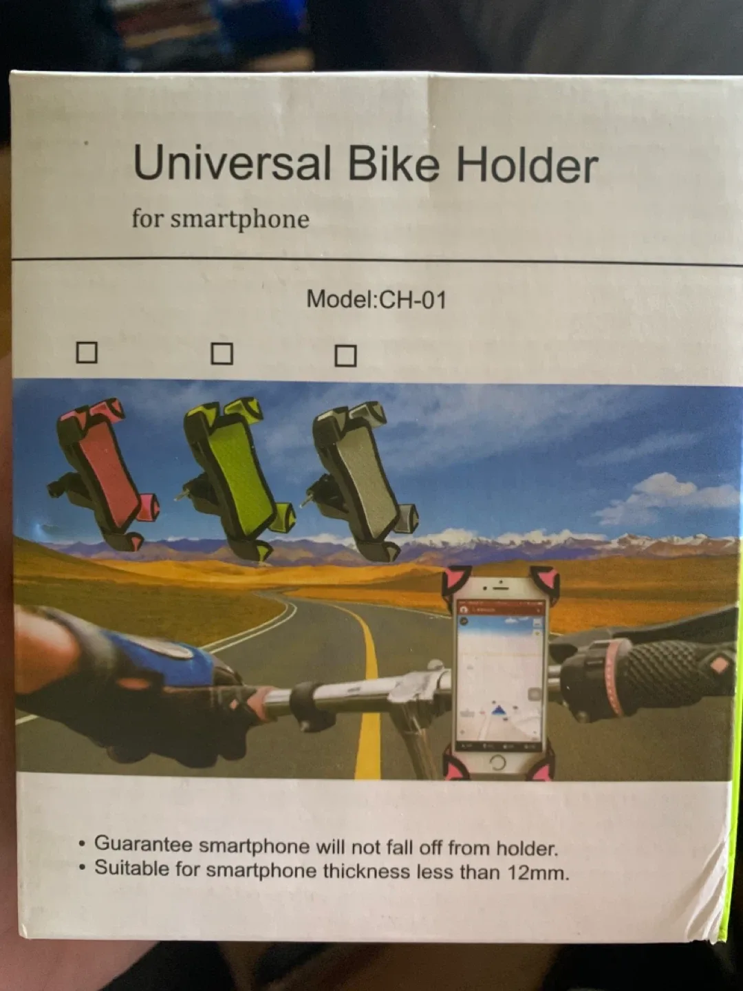 Universal phone holder mounting system for bicycles handle bats. thumbnail