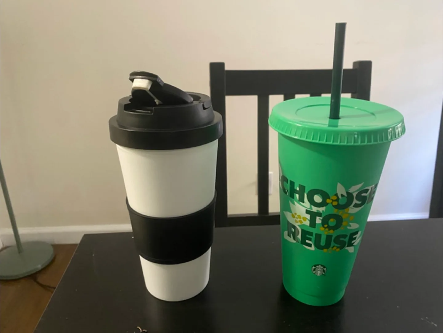 2 - Travel cup and  Tumbler - White & Green thumbnail