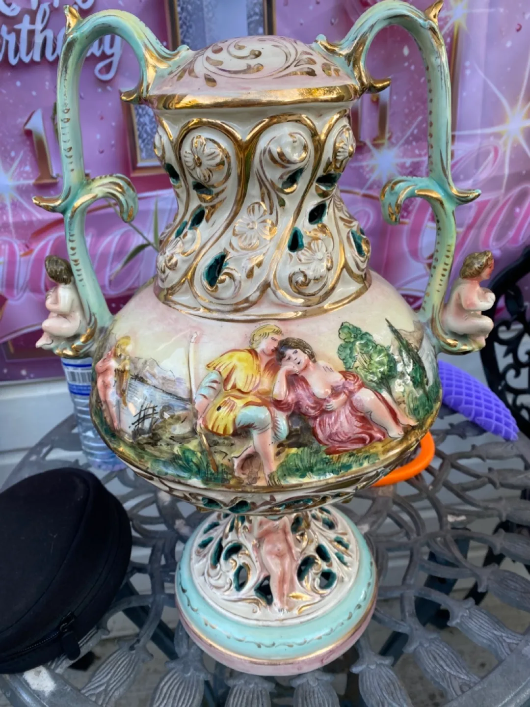 Vintage Decorative Vase with Handles thumbnail
