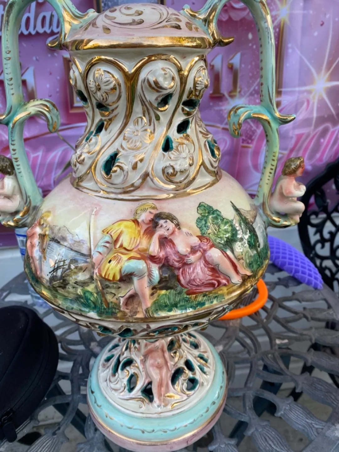 Vintage Decorative Vase with Handles image indicator(4)